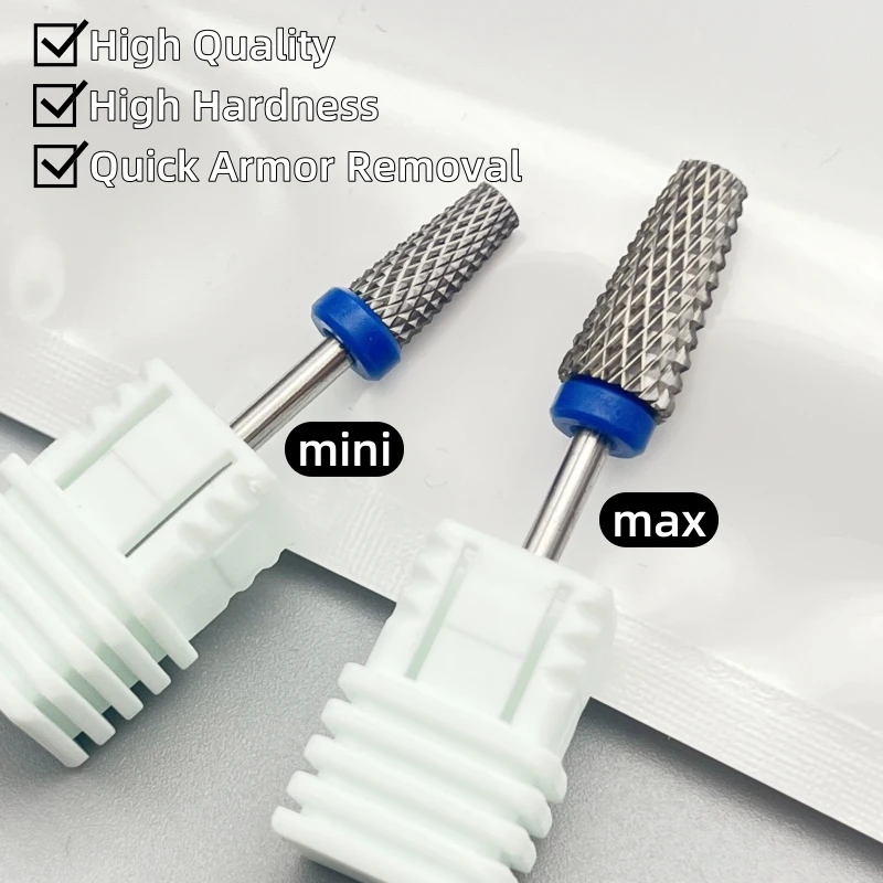 1 pz 4 in 1 punte da trapano per unghie in acciaio al tungsteno punta per ombrello in carburo per unghie 3/32 "fresa per trapano elettrico per unghie strumenti per manicure