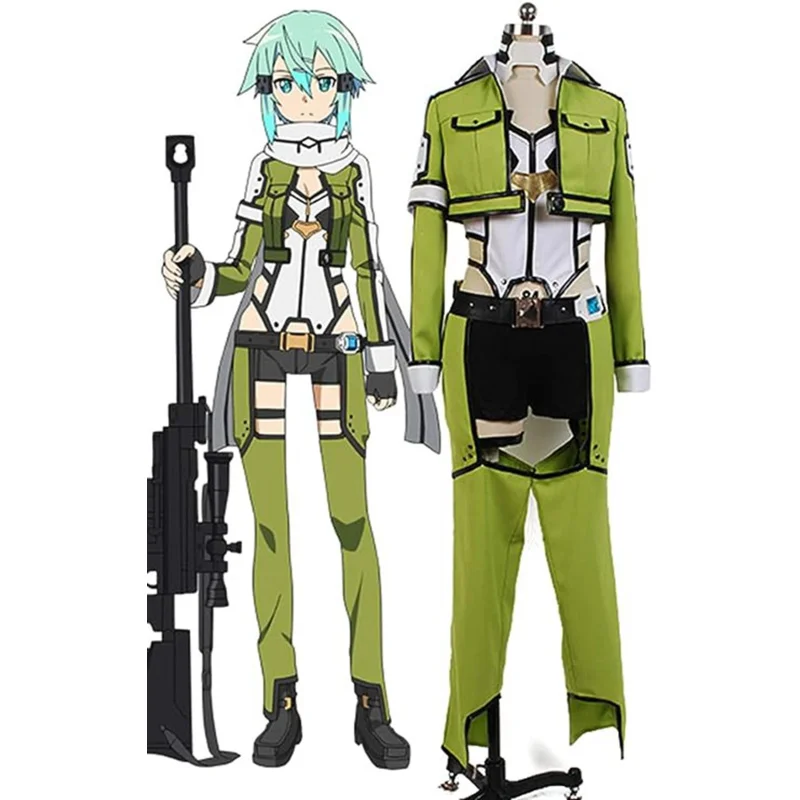 مجموعة كاملة من أزياء ALfheim Online Sinon Asada Shino التأثيرية للنساء والرجال