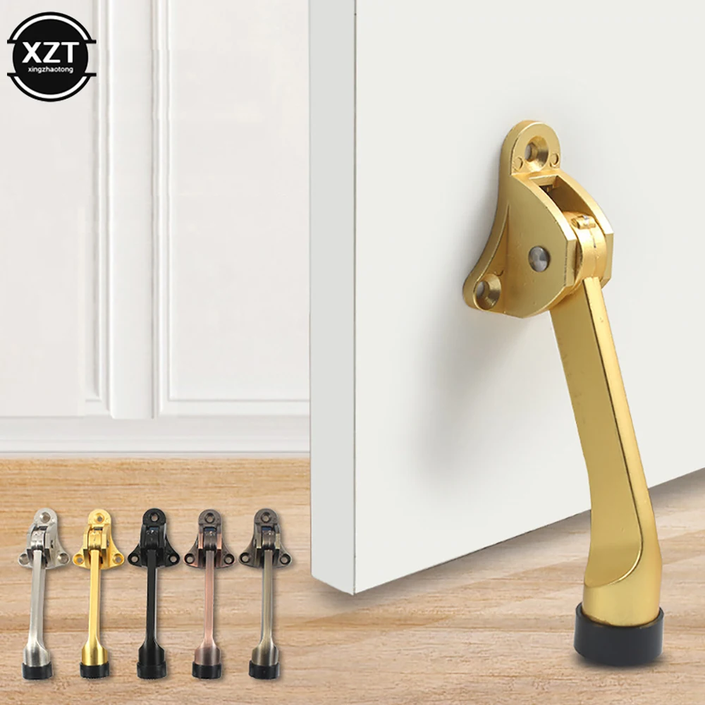 

1PC Zinc Alloy Thickened Door Stopper Kick Down Door Holder Rubber Buffer Door Wall Mounted Stopper Home Bedroom Bathroom Suppl