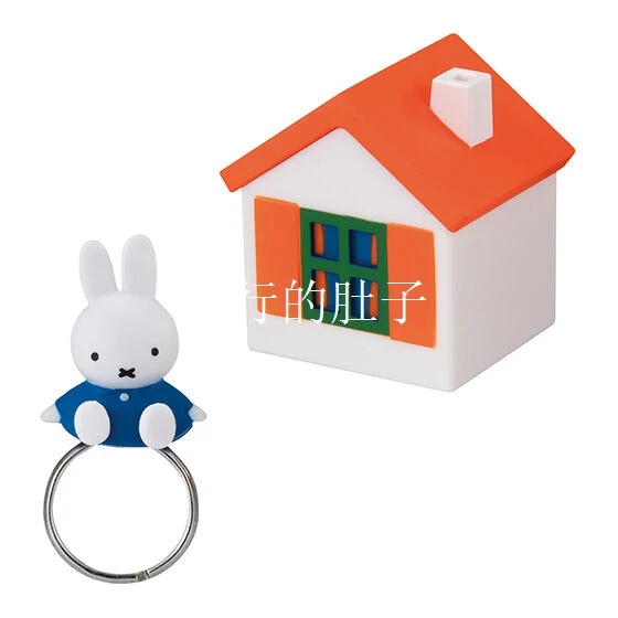 BANDAI Miffys Action Figures Capsule Toy Miffys Rabbit Ring Model Toy Cute Cartoon Rabbit Doll Pendant Keychain Gashapon Toy