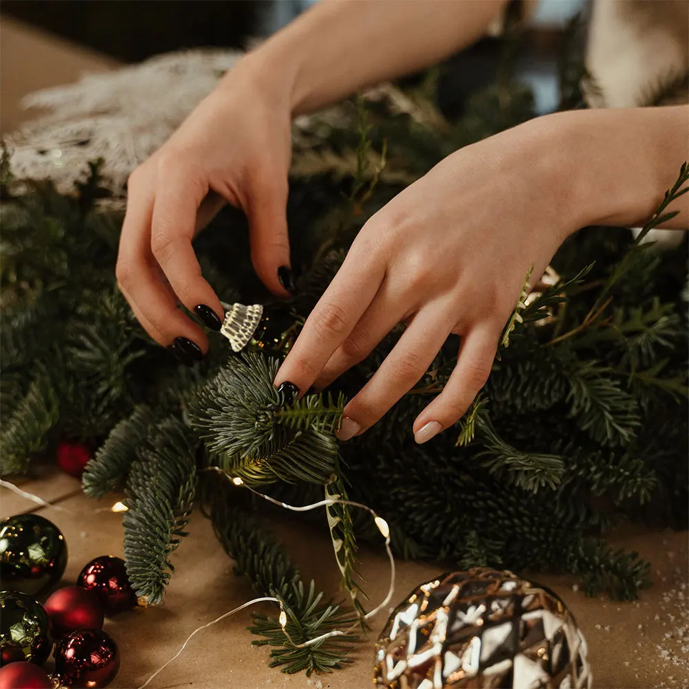 100 pçs plástico ornamento de natal cabides tampas redondas diy topper bonés para árvore de natal decoração festiva decoração de festa de natal