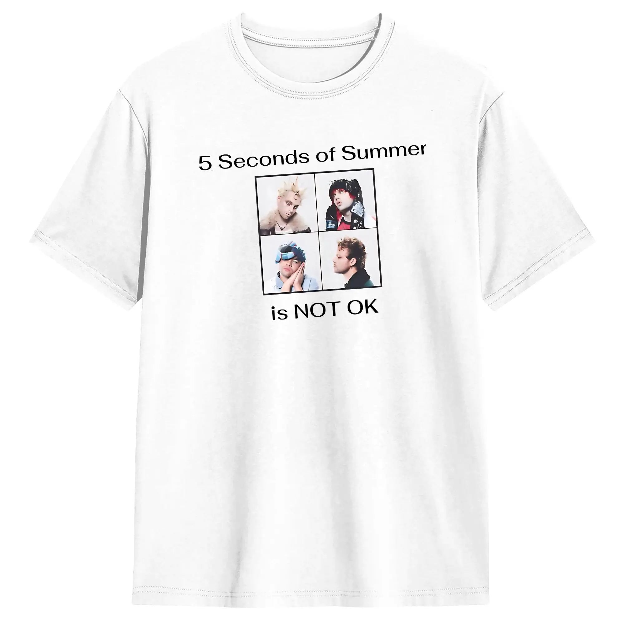 5 S-Seconds of S-Summer Band T-Shirts Retro Music Vintge Band Cotton Tee Shirt Crew Neck Short Sleeve T Shirt Plus Size Clothing