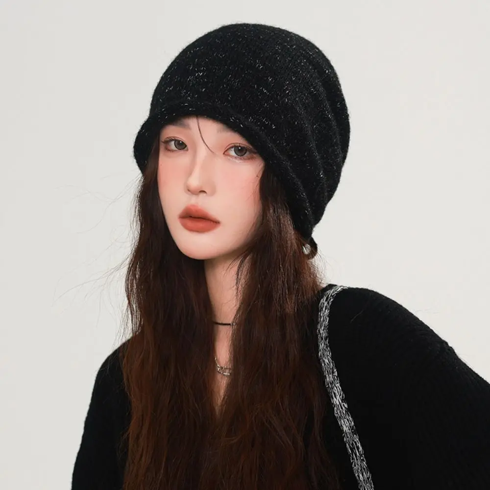 

Personality Elastic Knitted Stacked Hat Hip-hop Streetwear Lace-up Hat Headgear All-match Brimless Beanie Cap Warmer
