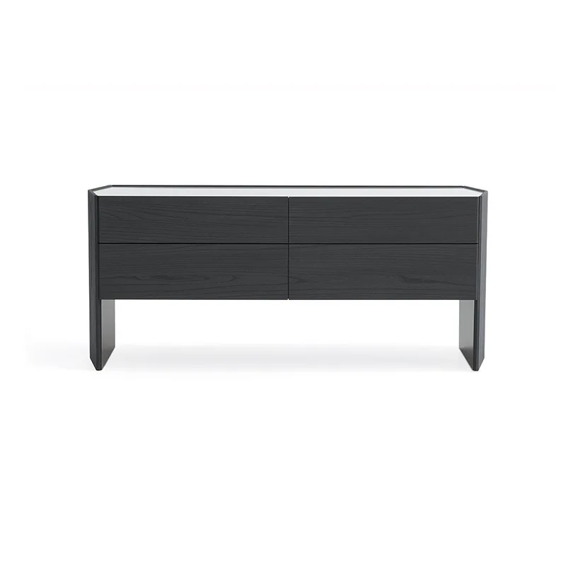 Bedside table ins smoked wood designer bedroom solid wood furniture mobile cabinet storage