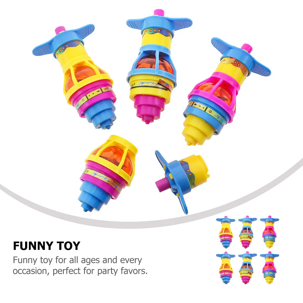 

6 pcs Luminous Gyro Plastic Rotating Gyro For Kids Hand-Eye Coordination Exercise Children Plaything Educational Cognitive