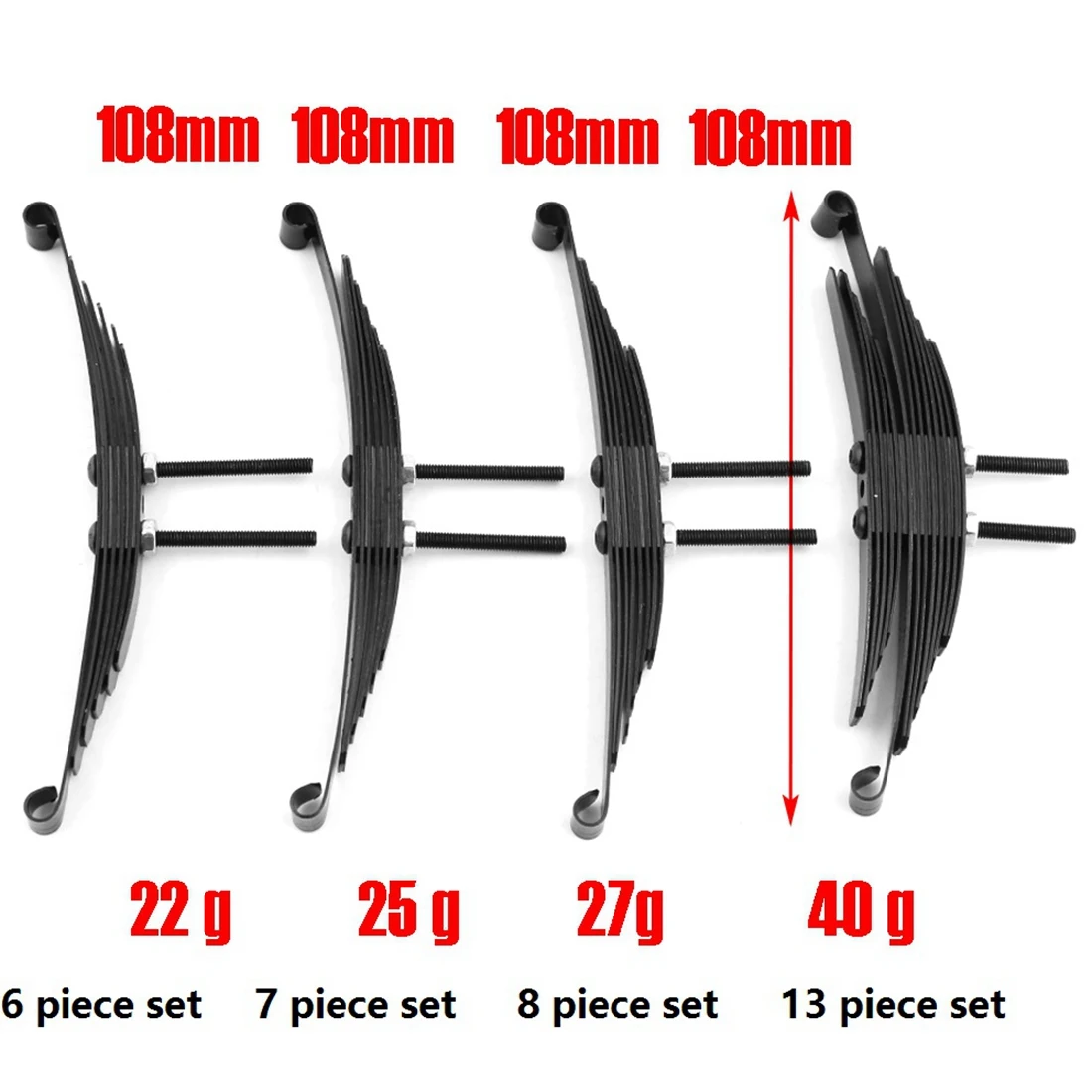 Ressorts de Cuir oral elu en Acier pour Tracteur RC 1/14 Tamiya, Remorque, Camion, Modèle de Voiture, Pièces de Rechange, Accessoires, A, 2 Jeux