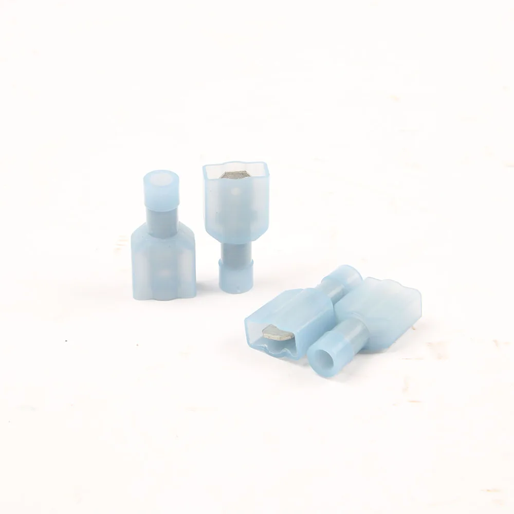 DMWD MDFNYA2-250 MDFNYA2.5-250 Nilon Kuningan Pria Terisolasi Sekop Joint Kabel Kawat Konektor 100PCS 1.5-2.5mm2 16-14AWG MDFNYA