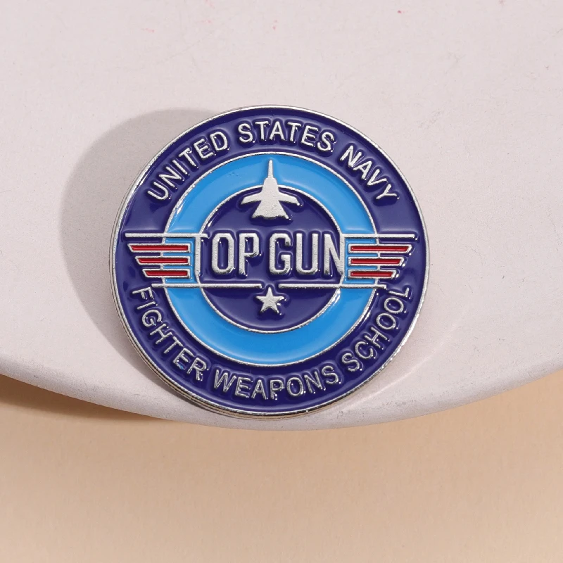 Top Gun Enamel Pins Badge Vintage Navy Fighter Weapons Metal Backpack Clothes Jewelry Shirt Collar Brooches For Best Friend