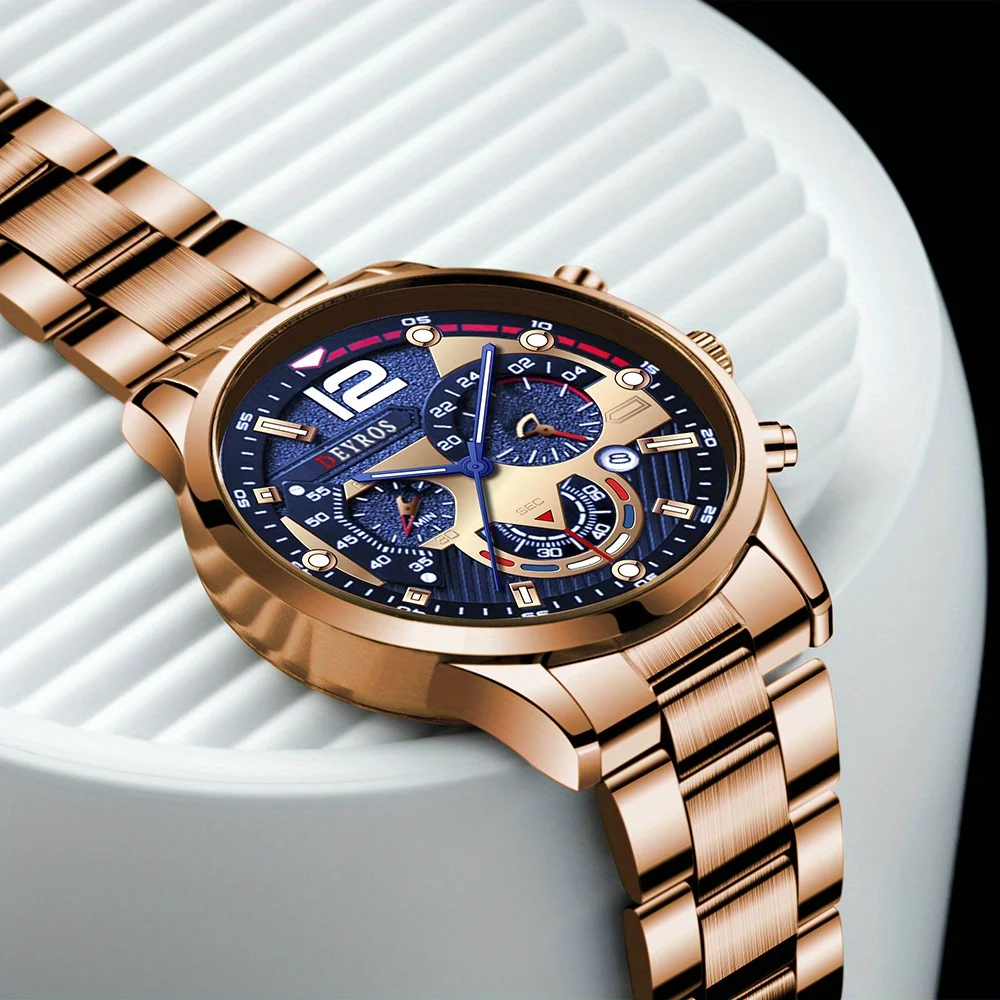 مجموعة ساعات عصرية كاجوال للأعمال مكونة من 5 قطع/مجموعة للرجال، مجموعة ساعات كوارتز عصرية لحفلات السفر للرجال، هدايا الهالوين