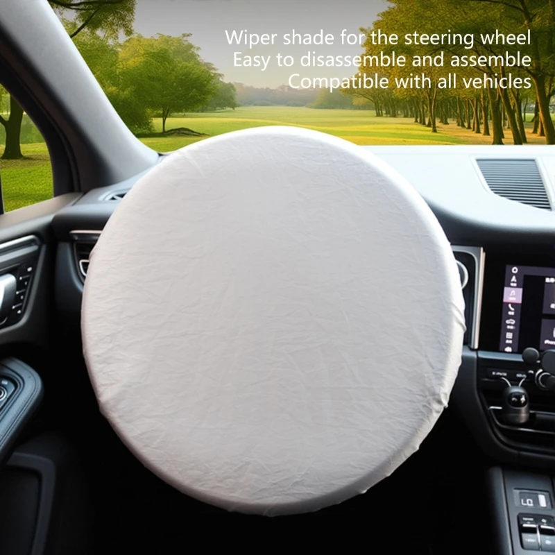 0XXD Multipurpose 42CM Automotive Steering Wheel Protector Thermal Insulation Sun Shielding Not Slip Surfaces for hot Weather