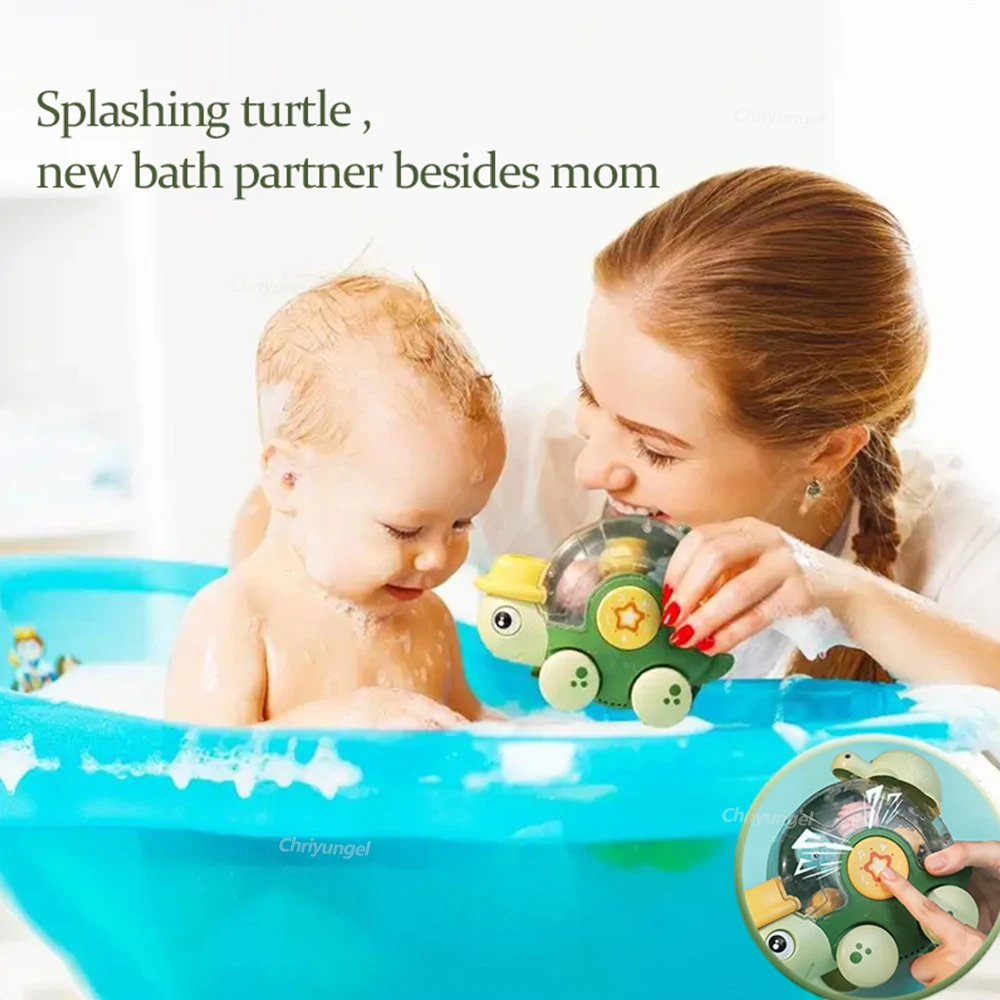 Jouets de bain pour enfants, jeu d'eau, tortue, roue à eau avec ventouse, jouet éducatif, cadeaux pour tout-petits