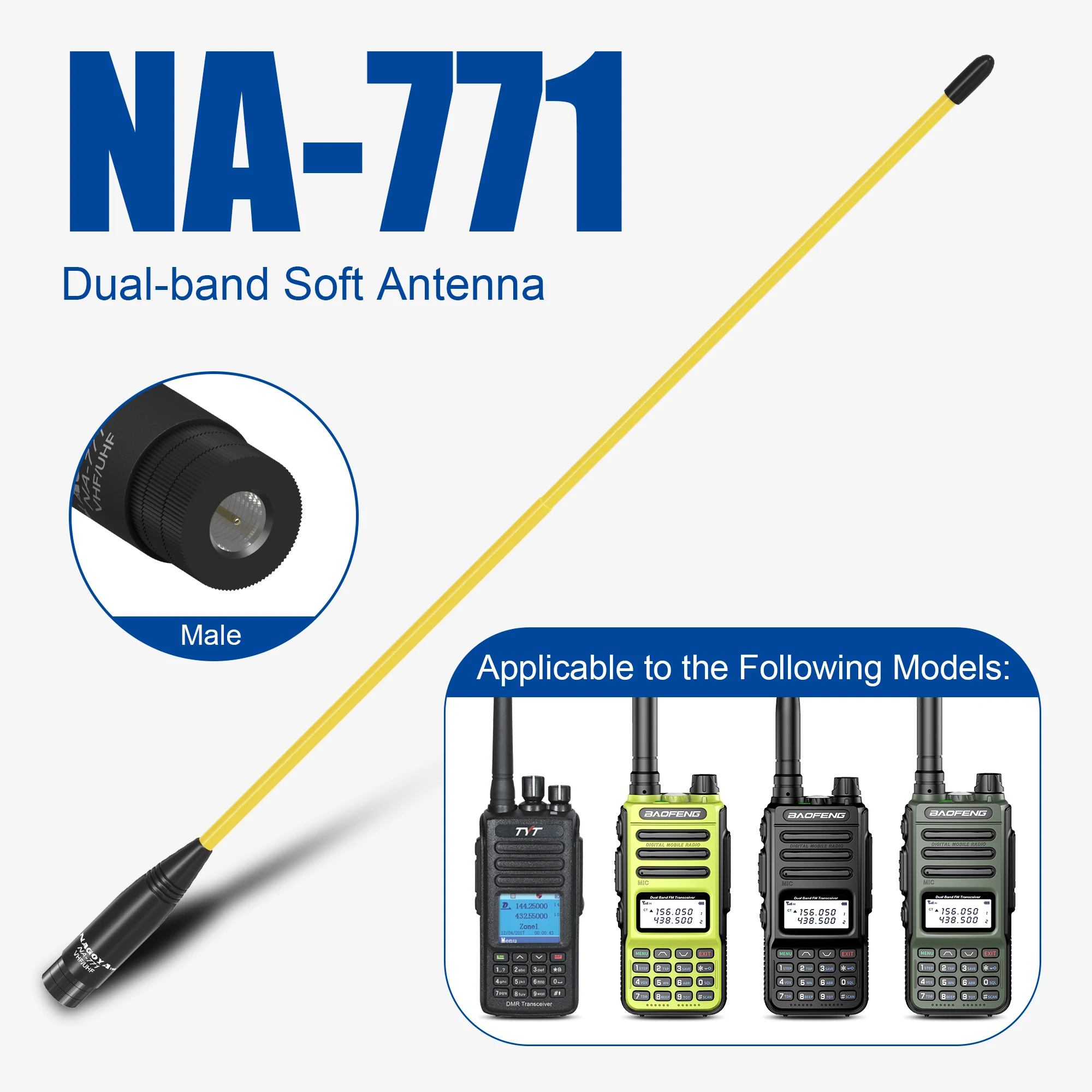 100% оригинальная антенна NAGOYA NA-771, гибкая мягкая SMA-папа, VHF UHF 144/430 МГц, 5 цветов для MD-UV390 Plus UV-3R, радиоаксессуары
