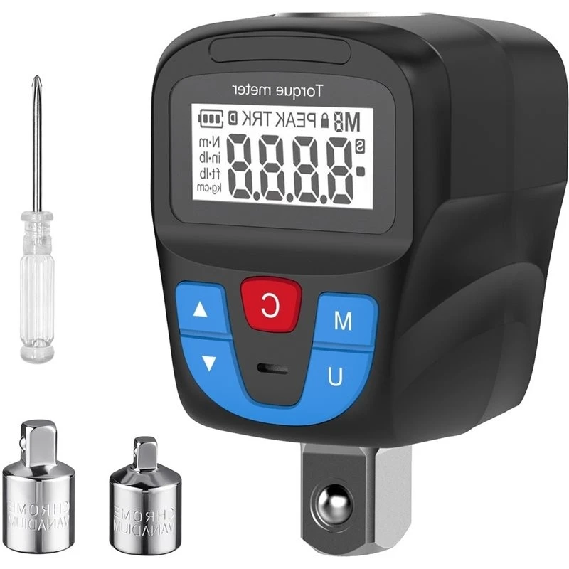 AB42-Digital Torque Meter 6-135Nm Torque Tester Electronic Torque Wrench Torque Adapter Bike Car Repair Hand Tools Set