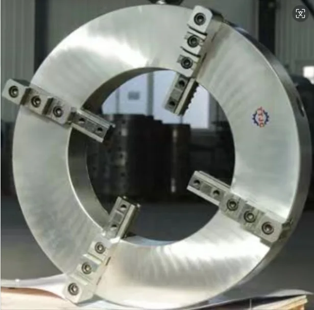 Steel Manual 3-Jaw Self Centering Chuck Outer Diameter 500mm Inner Diameter 300mm High Precision Through-Hole for CNC Machine