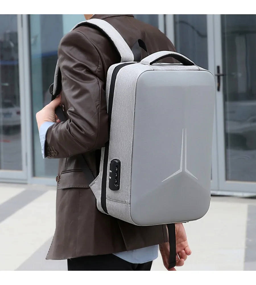 Anti-theft waterproof business bag men's laptop bag 15.6 inch locomotive setting luminous large capacity backpack