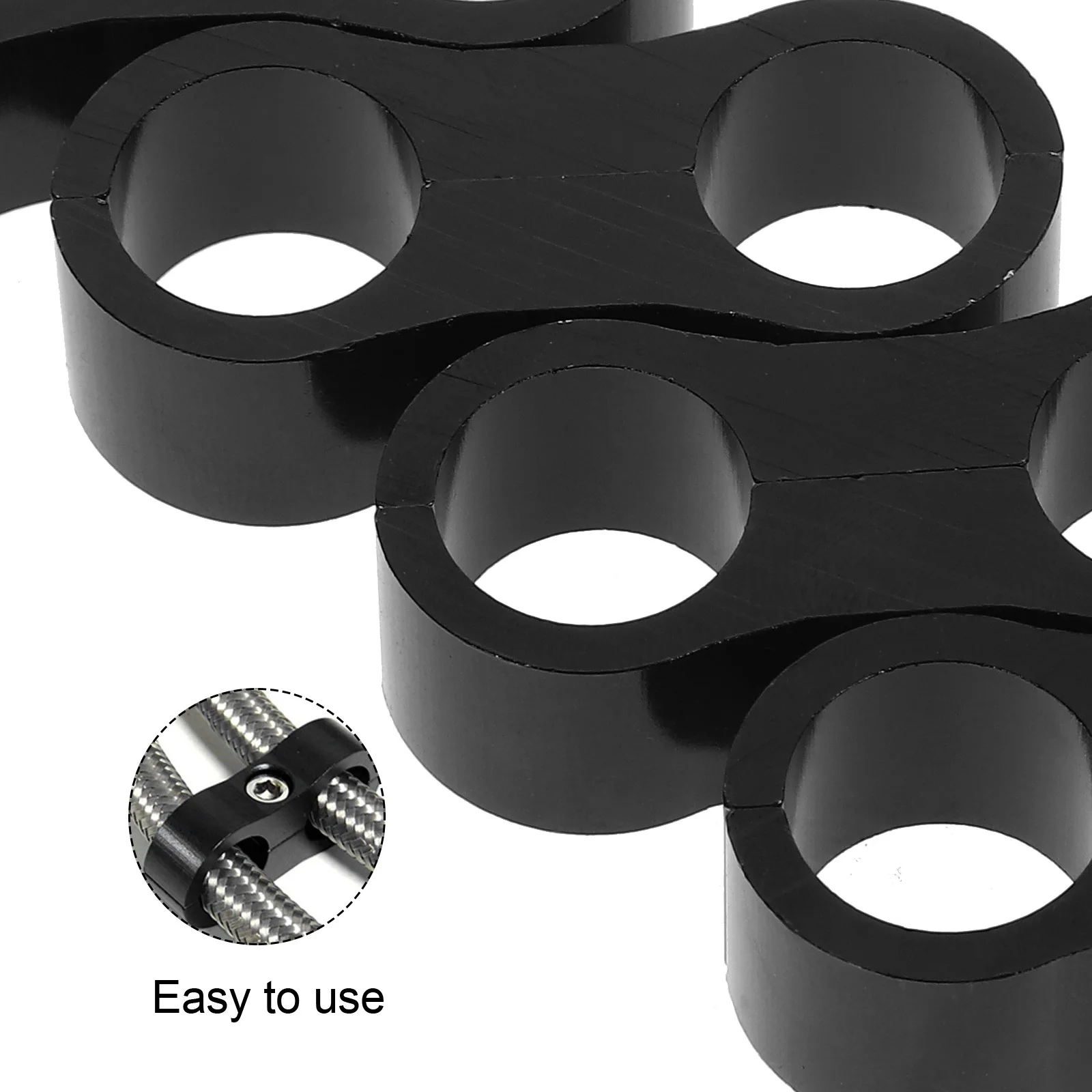 

4pcs Car Hose Separator Clamp Aluminum Alloy 6An Fuel Line Mounting Clip For Brake Hydraulic Lines Engine Parts Hose Clamps