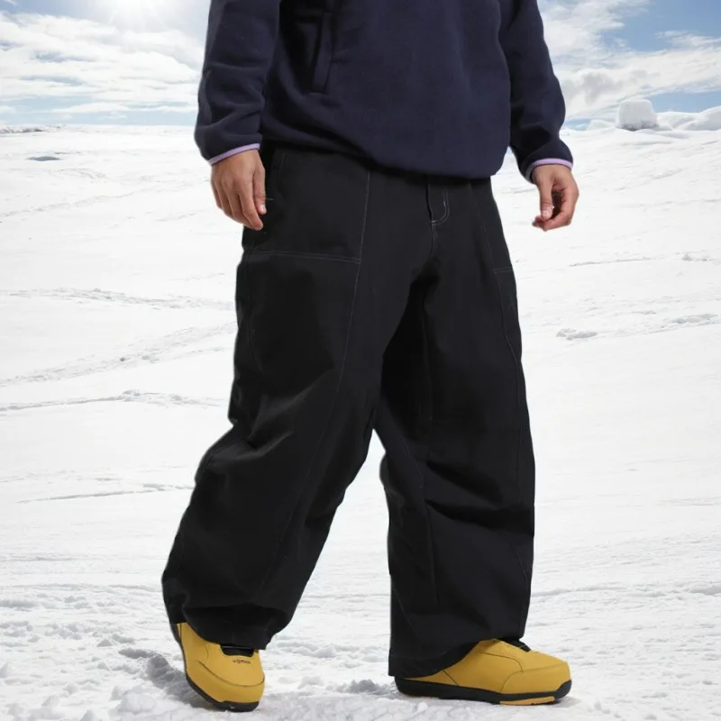

New Loose Simple Ski Pants Men Waterproof Breathable Winter Outdoor Sports Single Double Board Windproof Ski Trousers Women
