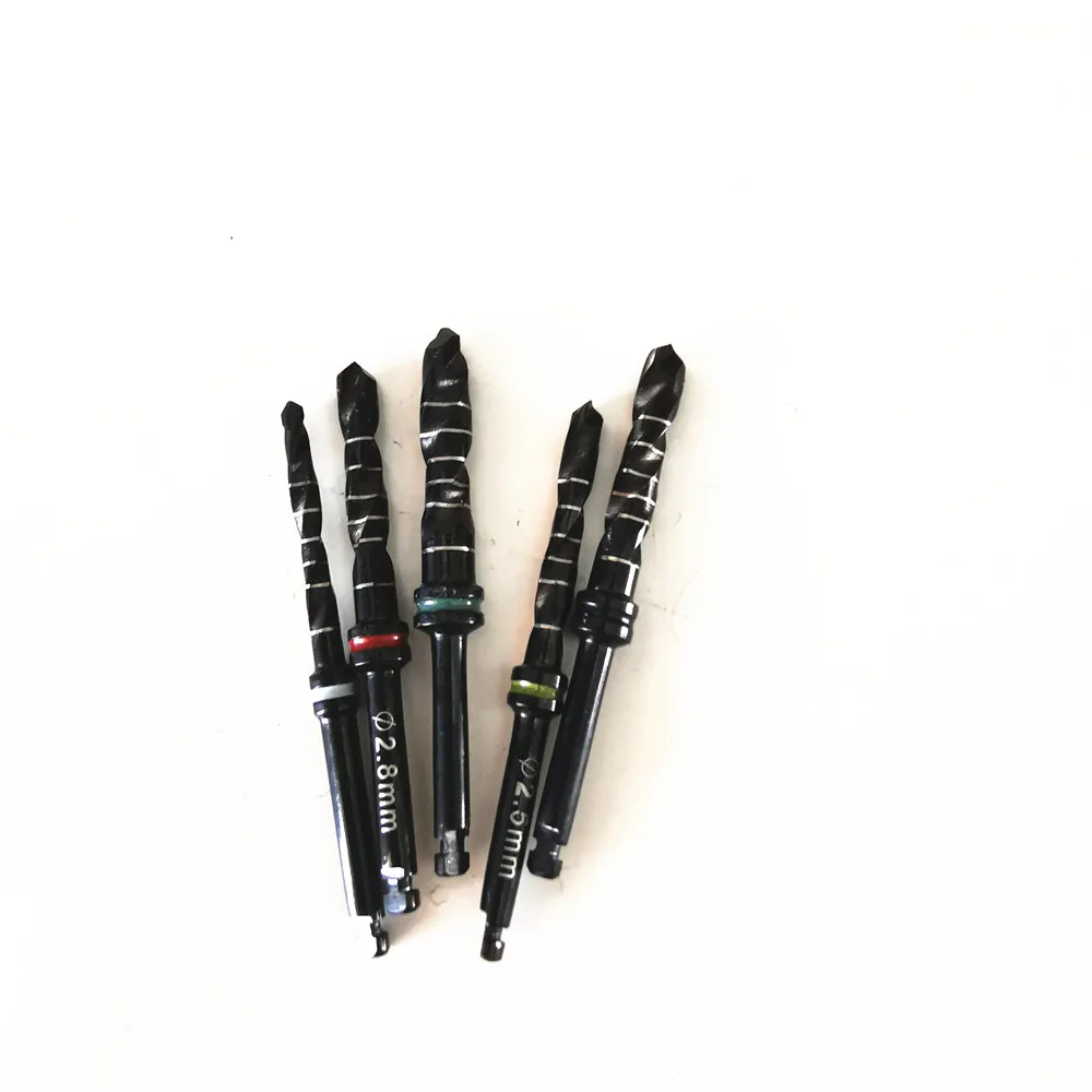 1Set 2.0mm, 2.5mm, 2.8mm, 3.2mm, 3.65mmDental Implant Mini Drill Black Titanium Coated Surgical Surgery CE