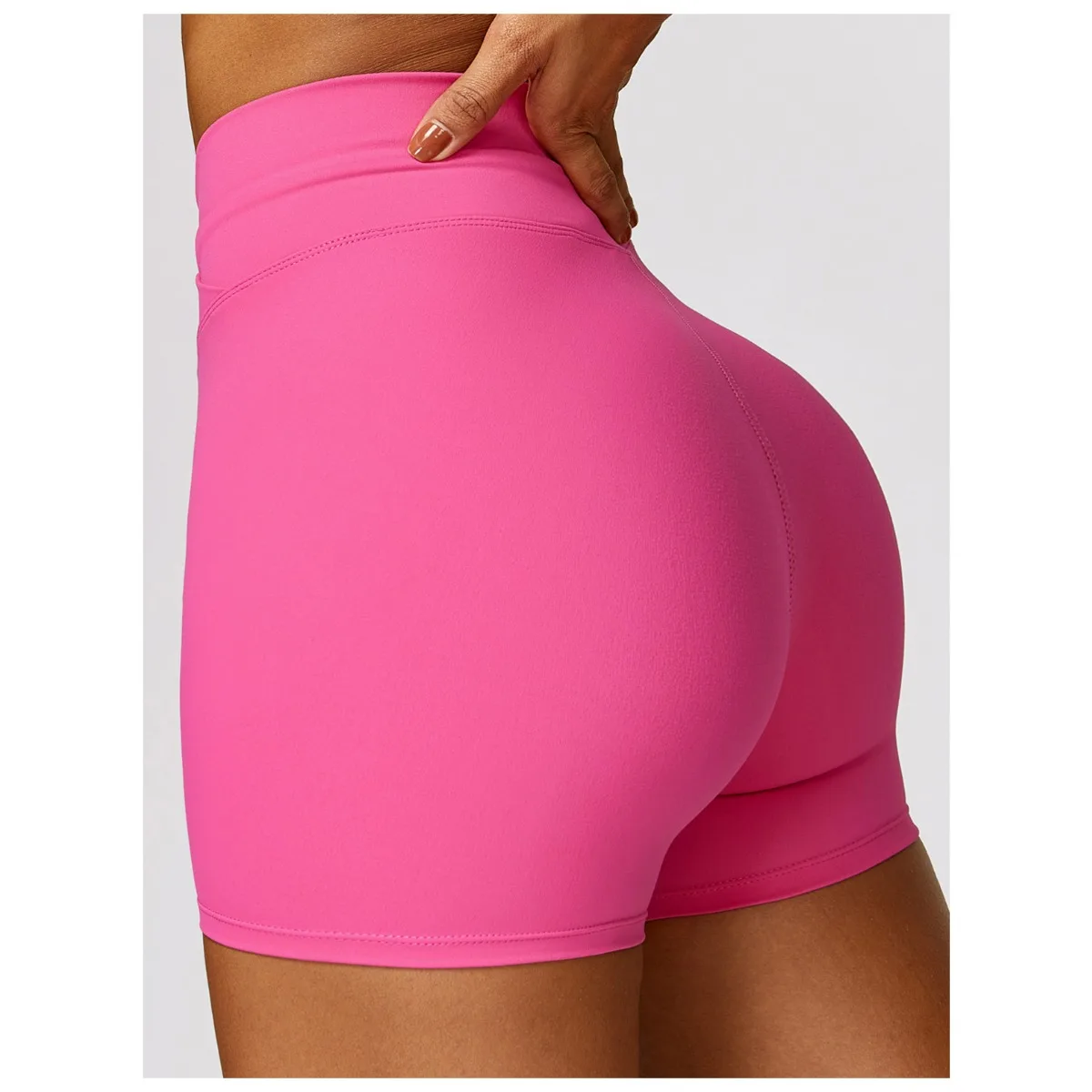 womens workout shorts tight hip lift yoga  cross high waist fitness shorts gym running sweatpants women summer