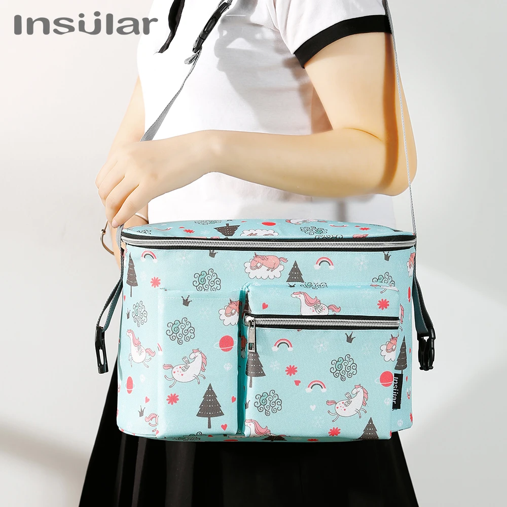 Insular Mummy Bag Stroller Hanging Bag Diaper Bag Multifunctional Large Capacity Portable Milk Bottle Storage Portable