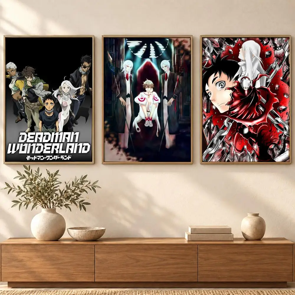 Anime D-Deadman Wonderland Poster Self Adhesive Wall Art Decor for Bedroom Living Room Office Home Decor Gift