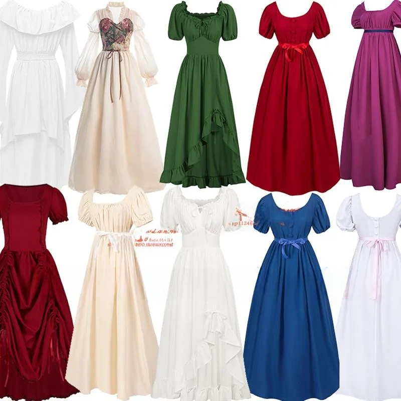 

Medieval Court Miss Performance Costume Retro Style Girl Princess Skirt Maidservant Drama Performance Clothes Women's Hanfu