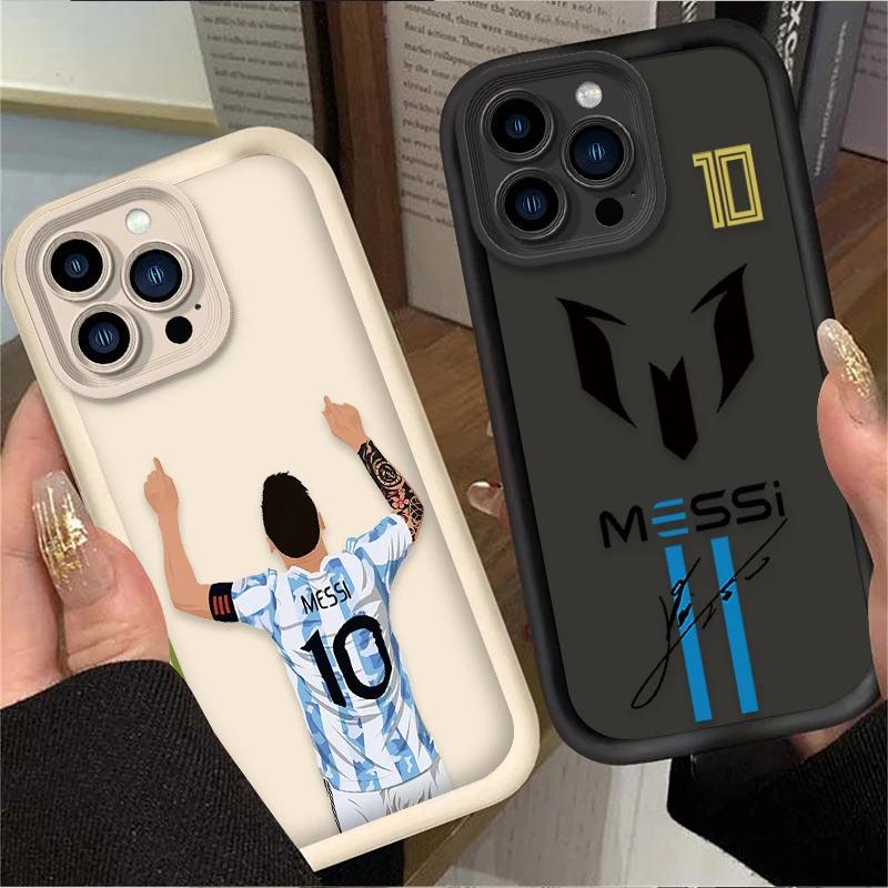 Football M-messi Protective Case For iPhone 16 15 14 13 12 11 Pro Max X XS X S Max XR SE 2020 7 8 Plus iphone16 Printing Cover