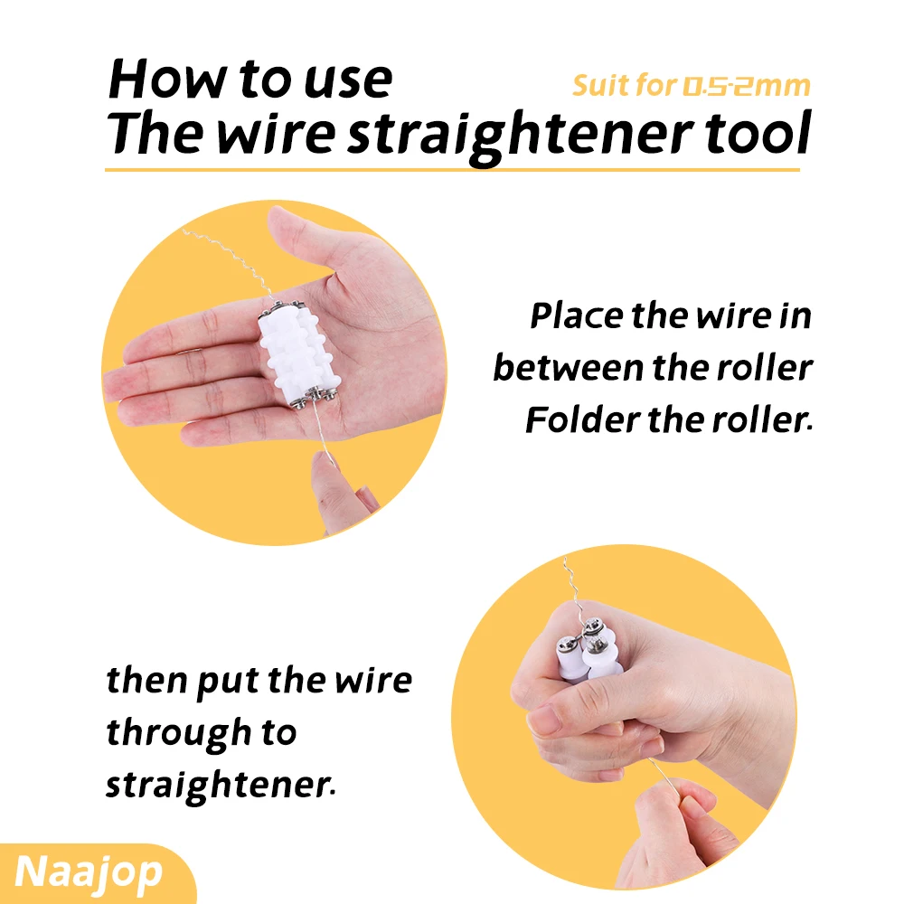 Nylon Soft Wire Straightener for Jewelry Making, Small Handhold 0.5-2mm DIY Craft Aluminum Wire Line Straightening Wrapping Tool