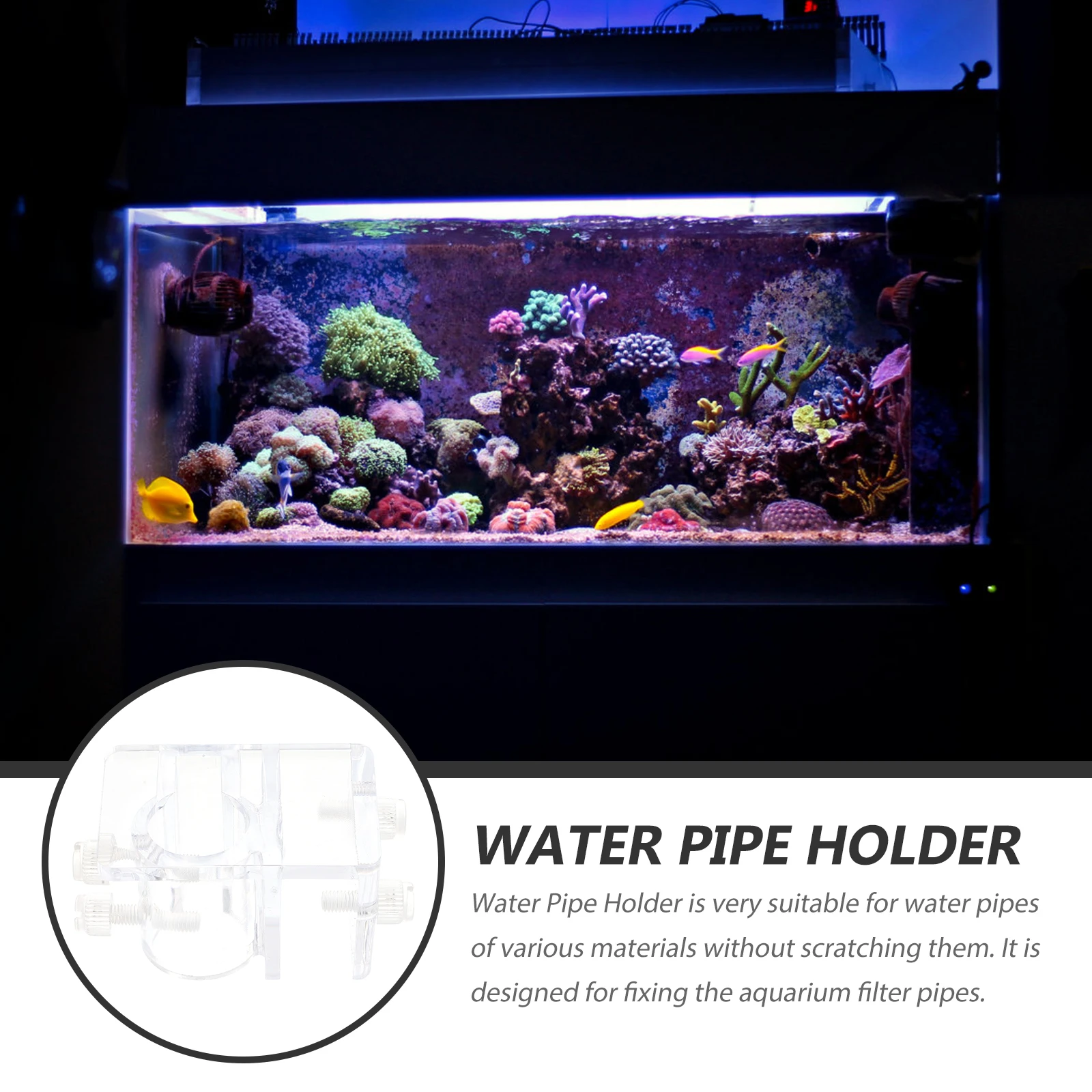 

2pcs Acrylic Holder Sturdy Hose Fixation Water Pipe Clips Accessories for Fish Tank Aquarium Air Pump Pet Supplies