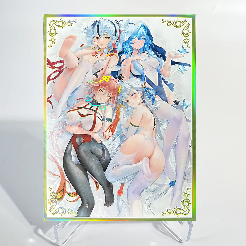 

60 шт., 67X92 мм, рукава для карт в стиле аниме, голографическая вспышка, подходит для MTG/PKM/PTCG, защитные рукава для игровых карт, коллекционный подарок для хобби