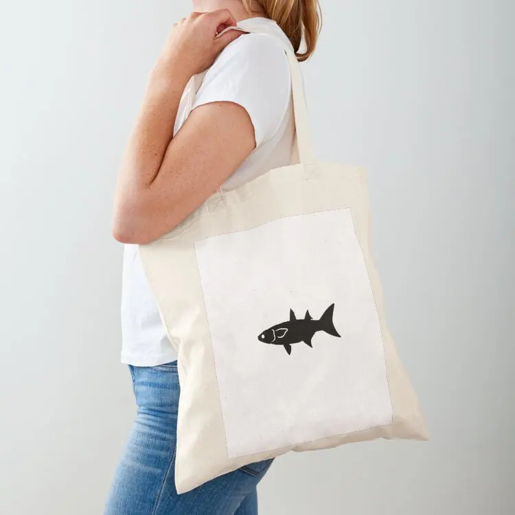 

Mullet Fish Silhouette (Black) Tote Bag shopping bag logo canvas tote bag ecological bags shopping trolley