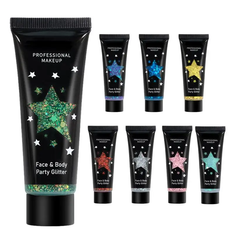 Glitters unhas e rosto corpo adesivos, Gel Art, lantejoulas soltas, jóias de diamante, strass, maquiagem festival, festa, 1pc