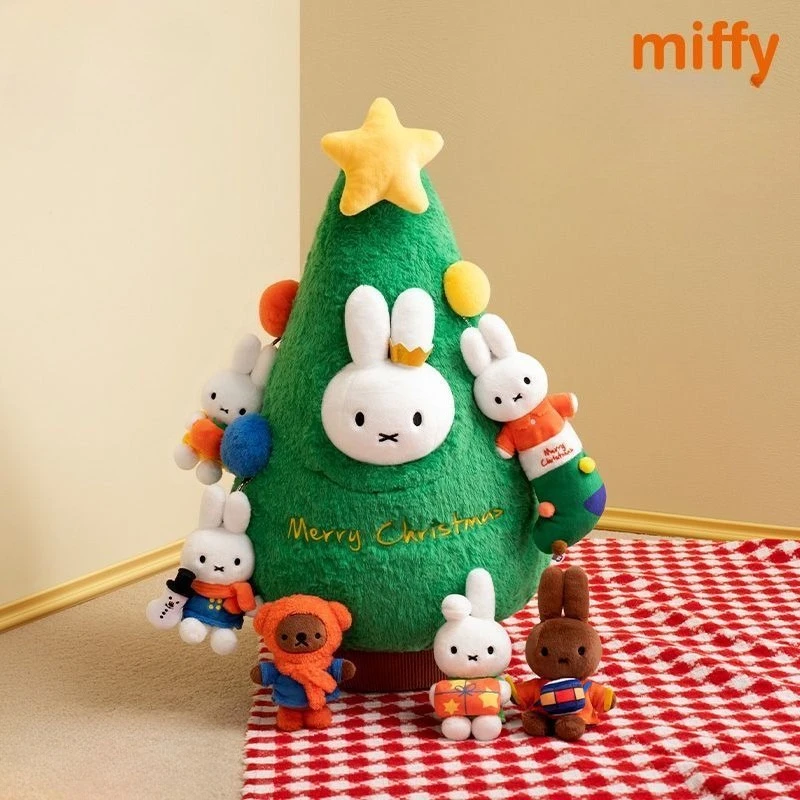 Cartoon Kawaii Miffy Christmas Tree Big Pillow Plush Toy Decorate Embroidery Skin-friendly Fine Workmanship Send A Girlfriend