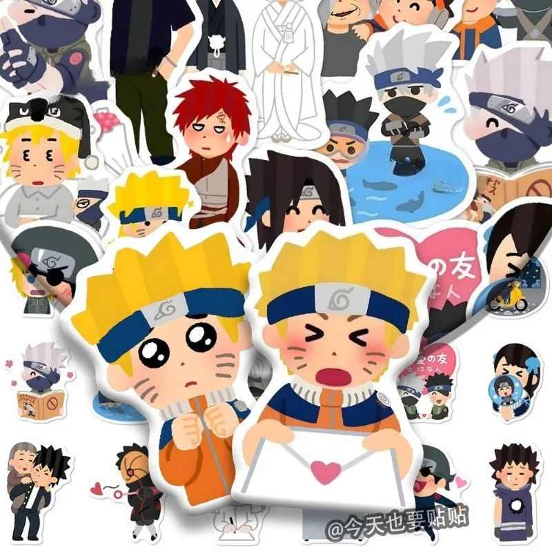 48 ชิ้น Naruto Graffiti สติกเกอร์สําหรับชายหญิง Kawaii Sasuke กระเป๋าเดินทางแล็ปท็อปคู่มือสติกเกอร์ตกแต่ง Kakashi Manga สติกเกอร์