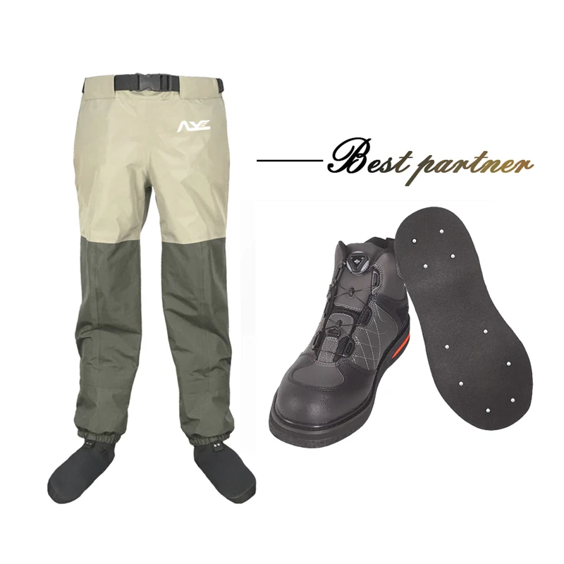 Fly Fishing Waders, Self-lock Felt Sole Fishing Shoes, Waterproof Wading Pants, Outdoor Hunting Fishing Boots, Fishing Waders