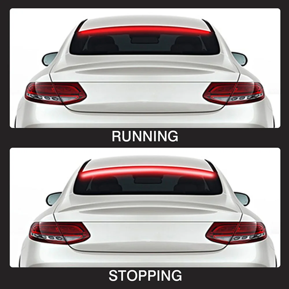 90/100 سنتيمتر x 1.7 سنتيمتر LED أضواء الفرامل الثالثة للسيارة العالمي عالية جبل وقف الفرامل ضوء اكسسوارات السيارات Led أضواء #5