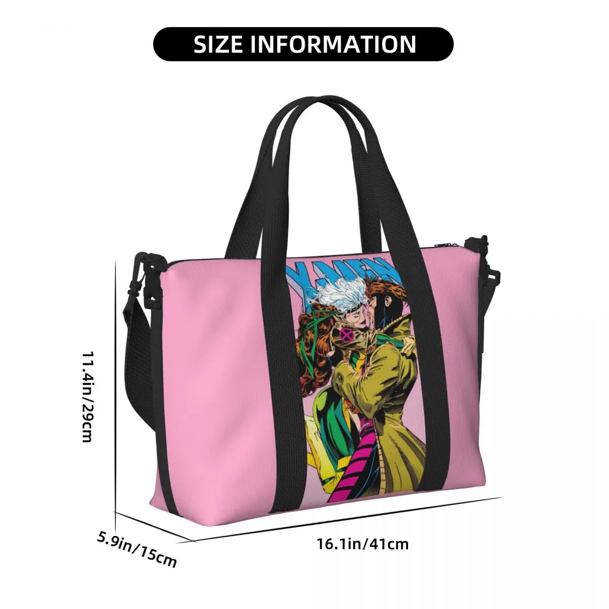 Grand sac fourre-tout en papier peint Rogue X-Men personnalisé pour femmes, sac de shopping lancé, sac de voyage de plage de gym