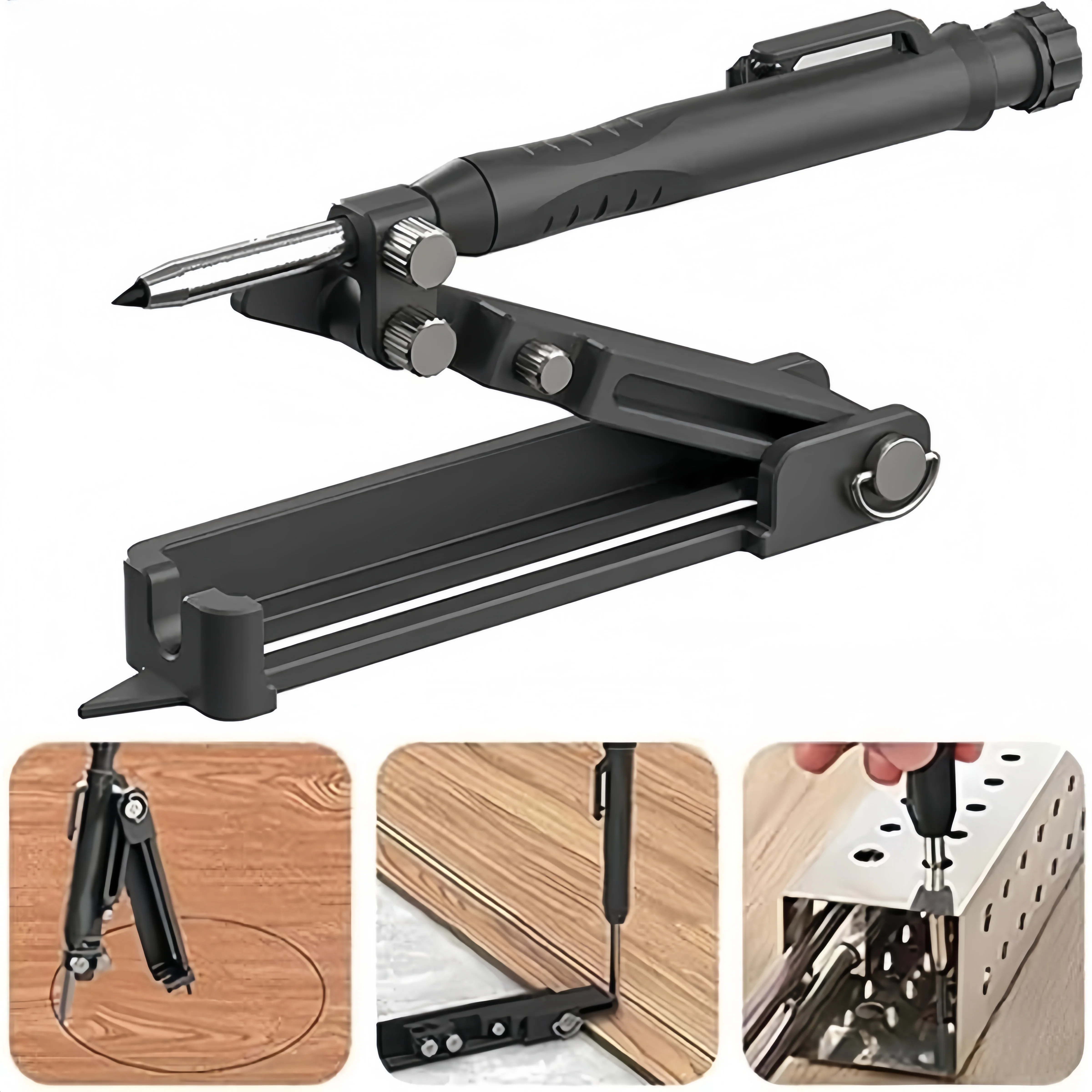 Brújulas de medición y modelado de línea de Graffiti para carpintería de aleación de aluminio/plástico con lápiz de Agujero profundo herramienta de bricolaje para carpintería