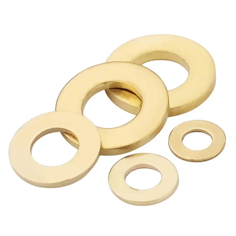 M2 M2.5 M3 M4 M5 M6 M8 M10 M12 M14 M16 M18 M20 M22 GB97 Solid Brass Gasket Shim Copper Metal Meson Brass Flat Washer Pad Spacer