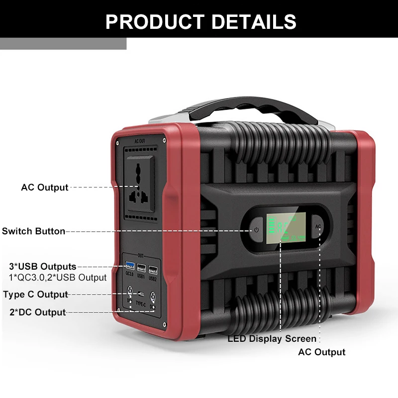 Home outdoor 60000mah 220V portable power station 200w solar charging emergency power supply