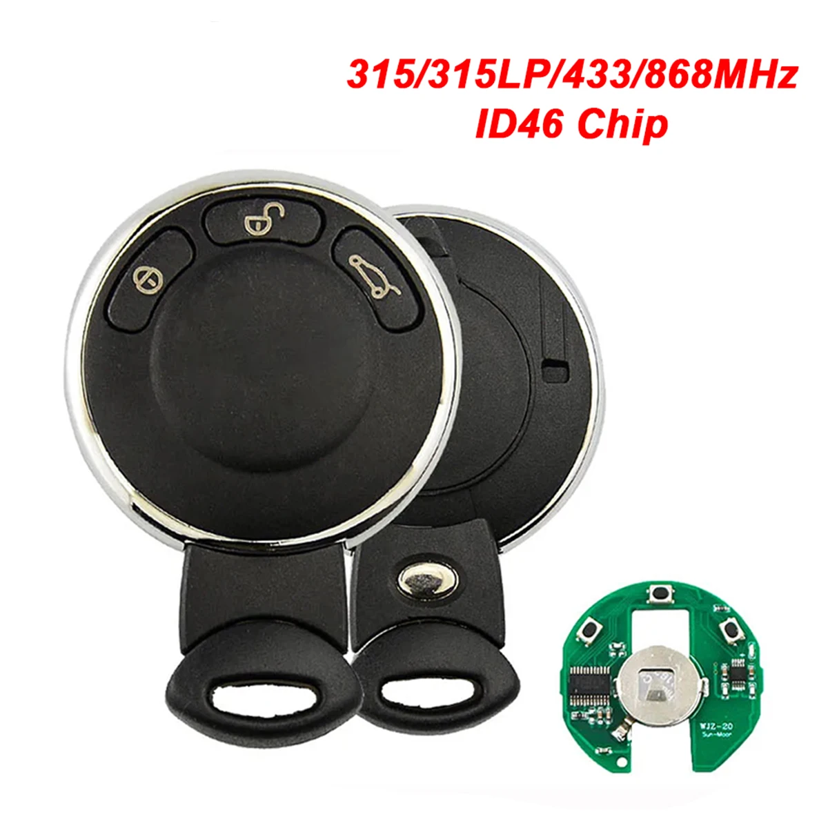 Smart Remote Car Key For BMW Mini Cooper R56 R57 R58 R60 R61 Cabrio S ONE D Clubman Countryman ID46 Chip 315/434/868Mhz No Logo