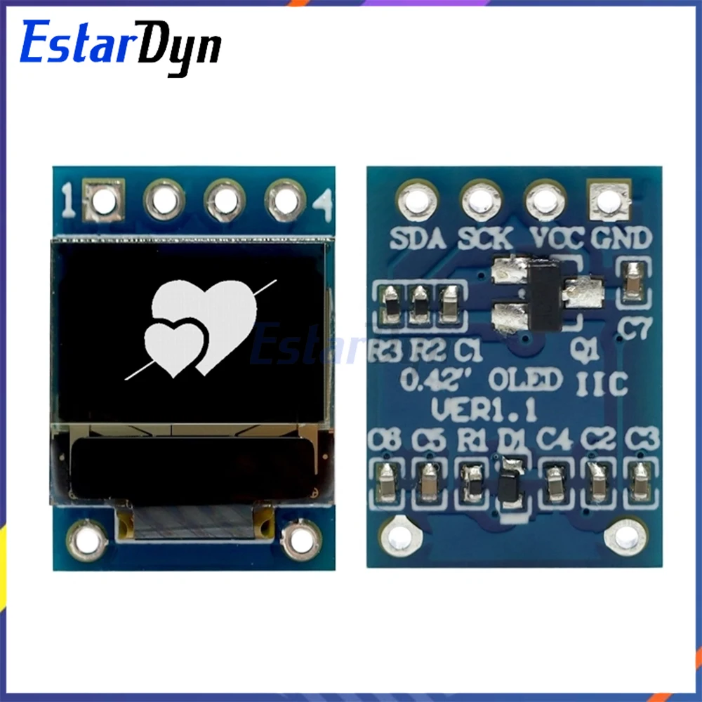 0.42 Inch White OLED Display Module SSD1306 Driver, 72x40 Pixels I2C/SPI Interface for Raspberry Pi