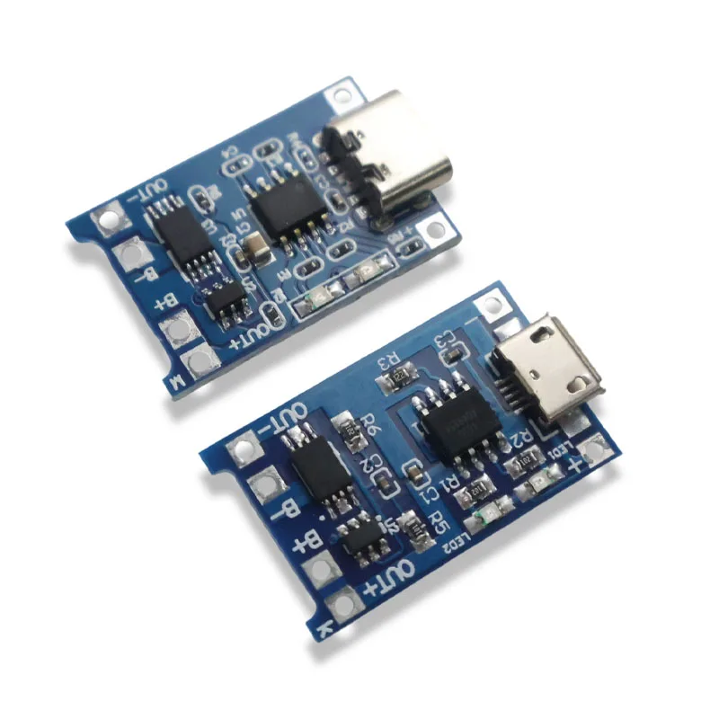 3/5/10/20/30pcs 5V 1A 18650 TP4056 Lithium Battery Charging Board Charge Module Type-C Micro USB With Protect Dual Functions