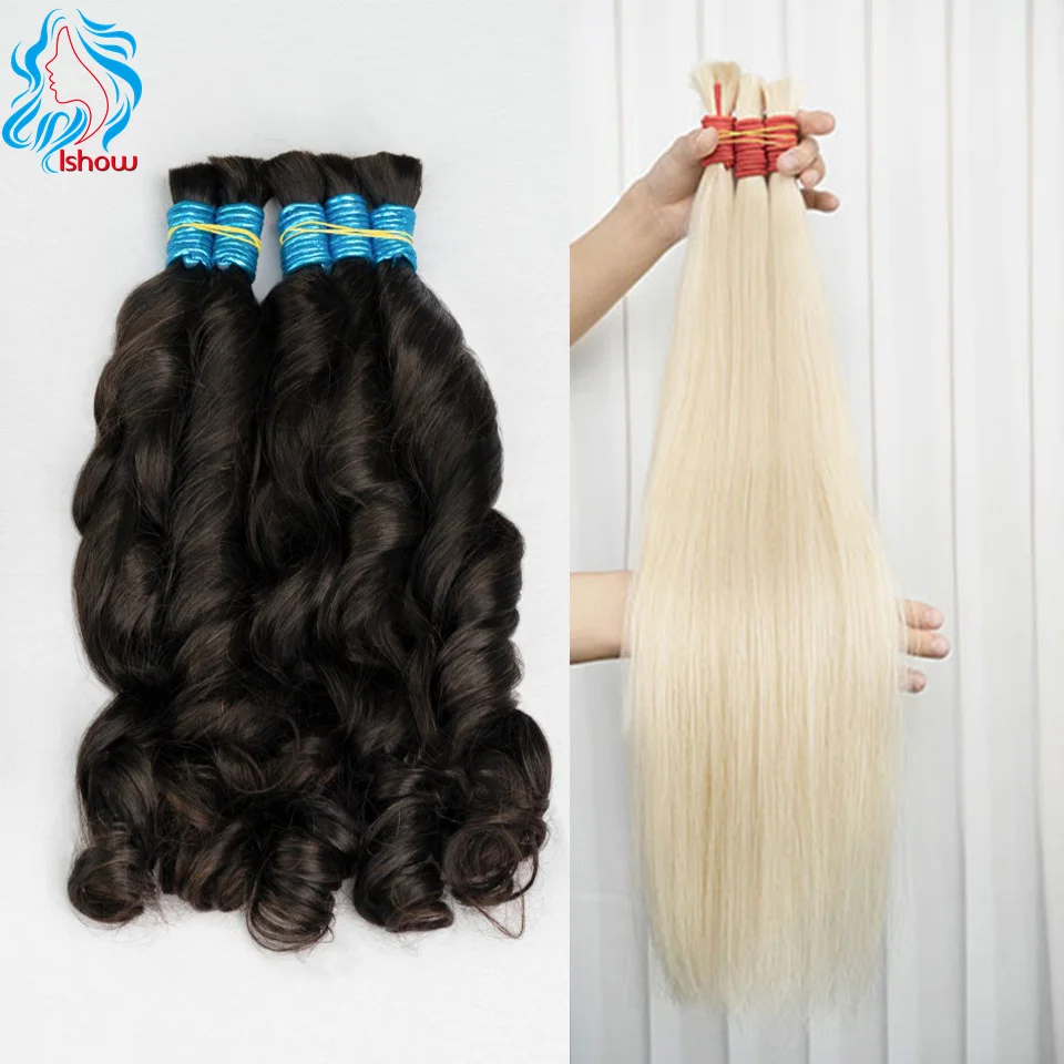 Deep Wave Human Braiding Hair 100% Unprocessed Human Hair Straight Hair No Weft 18 Inch Curly Bulk Brazilian Hair for Braiding