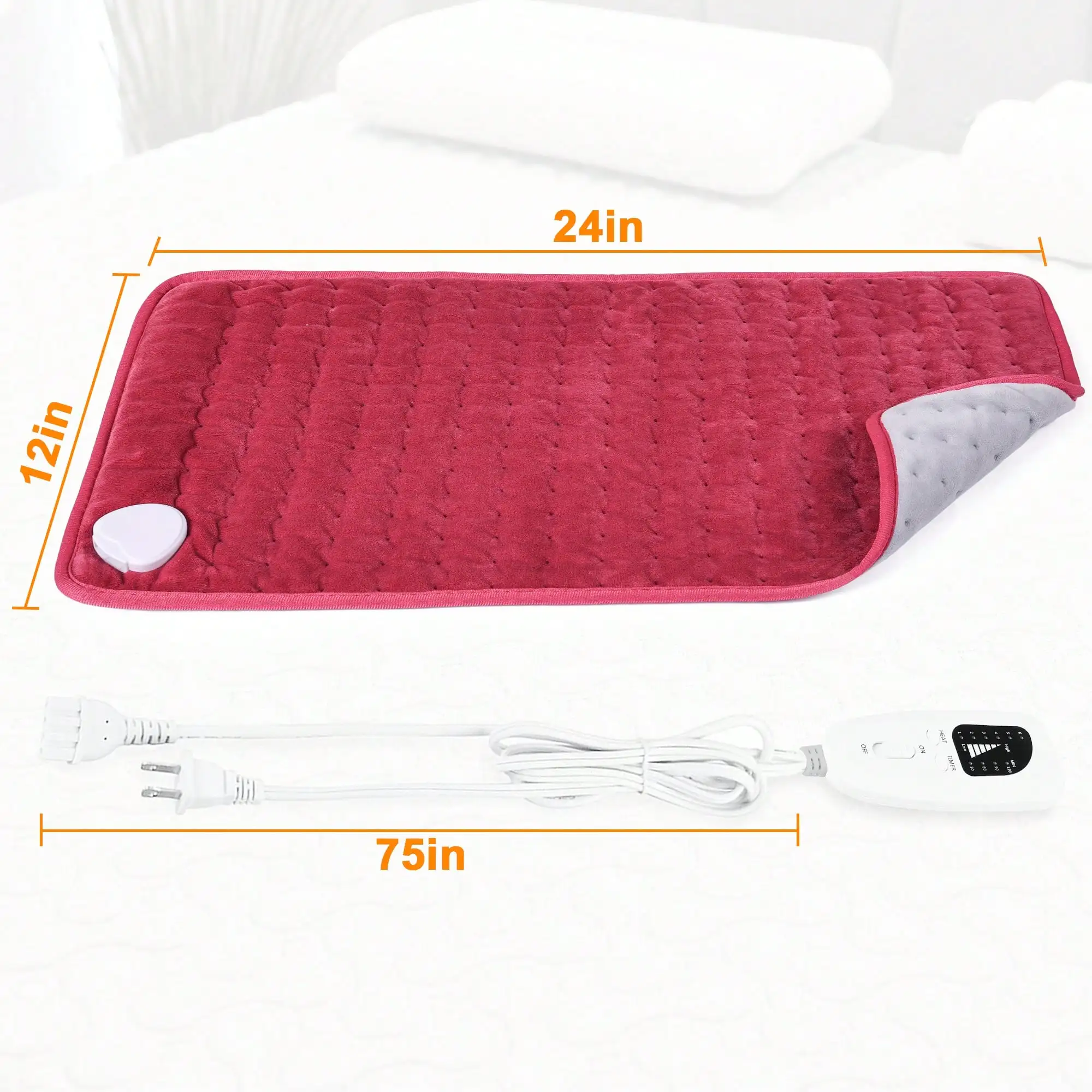 Vankada XL Heating Pad Size 24 In X 12 In, 6-Speed Temperature Regulation4-Speed Timed Setting, Portable, Ideal For Abdominal, Back, Neck, Shoulder, And Leg Hot Compress, Machine Washable, Perfect Birthday Gift, Brand New Upgraded Version