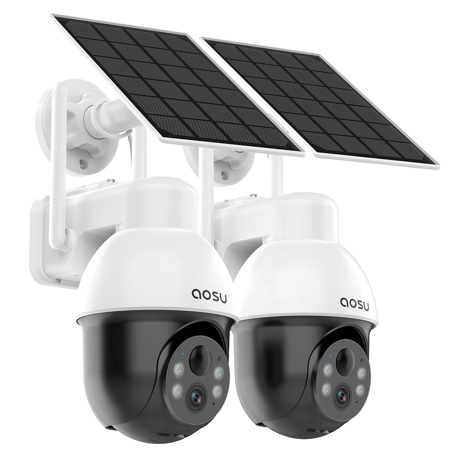 AOSU 2/3/4pcs 5MP PTZ Solar Camera WiFi 5000mAh Batterij Draadloze Camera Twee-weg Audio PIR Menselijke detectie CCTV Camera