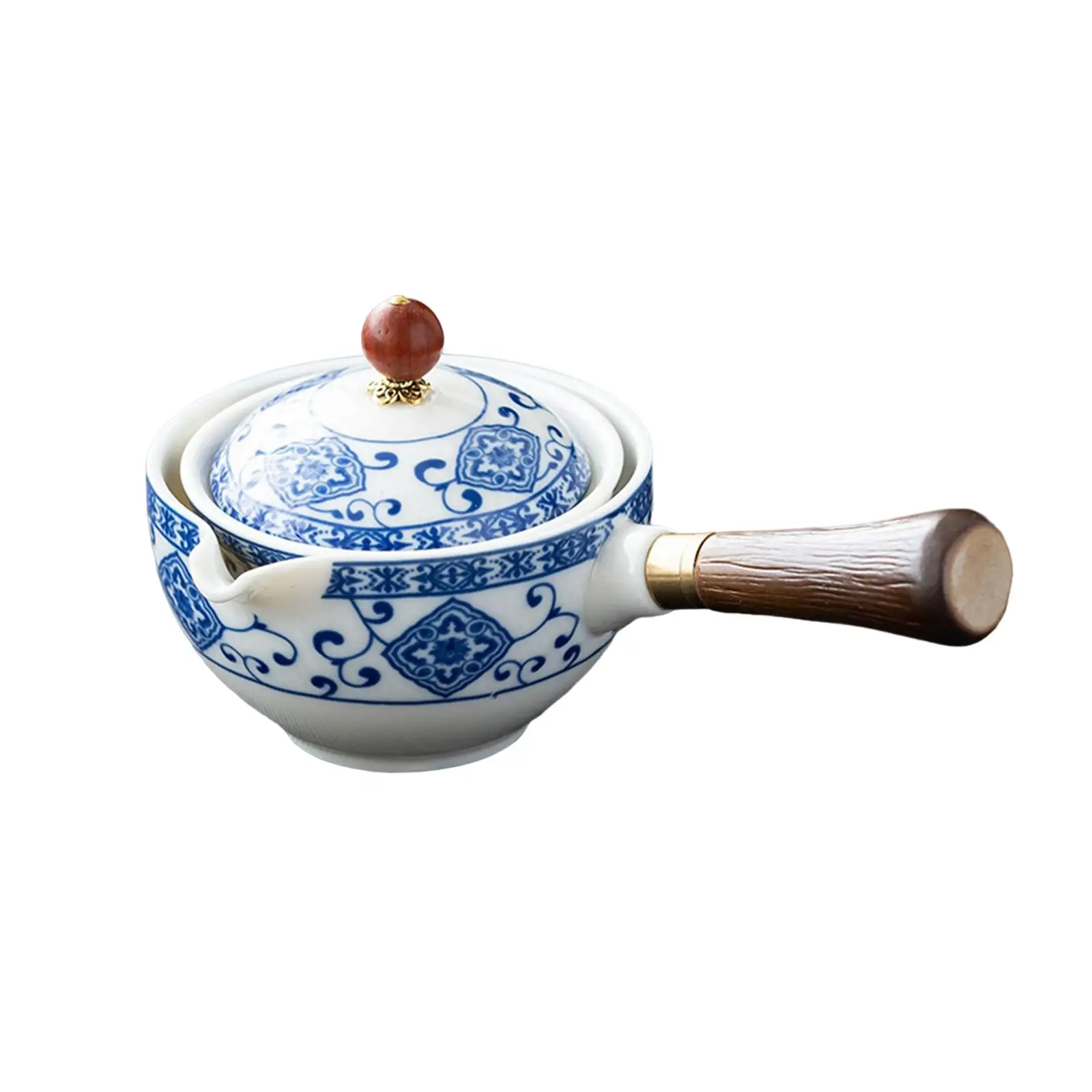 

Sleek Ceramic Tea Pot with 360 Degree Swivel Base for Home and Office