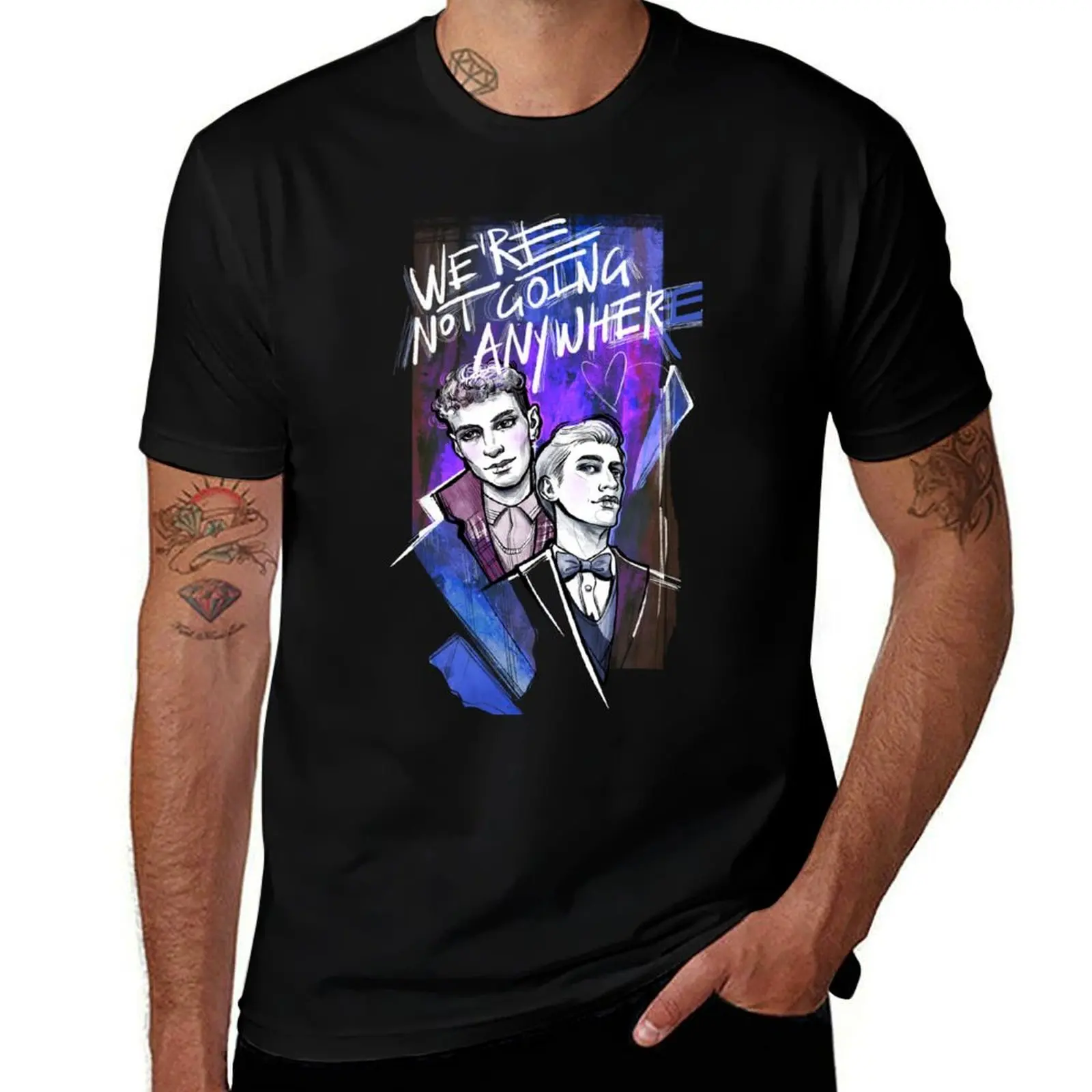 We Are Not Going Anywhere T-Shirt Basic Short Sleeve Cotton Blend T-Shirt