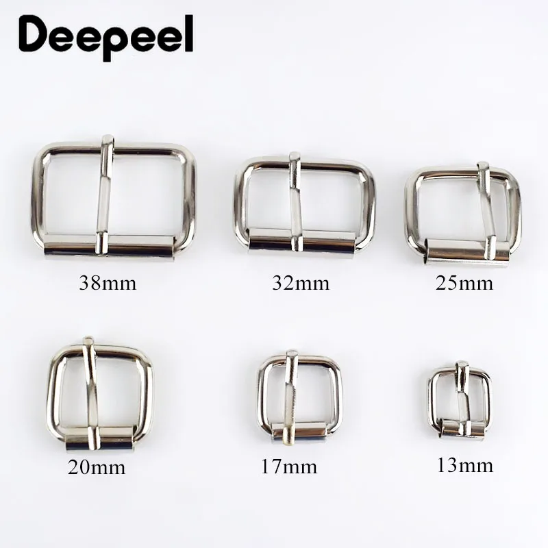 10Pcs 13-38mm Metal Buckles for Belt Shoes Bag Strap Webbing Slider Adjust Roller Pin Buckle DIY Leather Craft Accessories