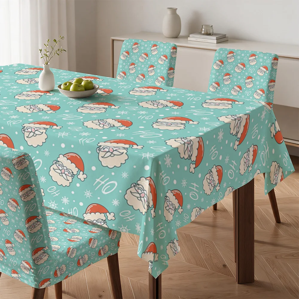 Cute Retro Diner Theme Chair Covers and Tablecloth Set for Kitchen Dining Room Decor